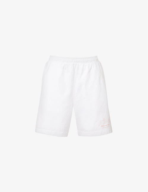 SPORTY & RICH: Sporty & Rich x Prince brand-print cotton-jersey shorts
