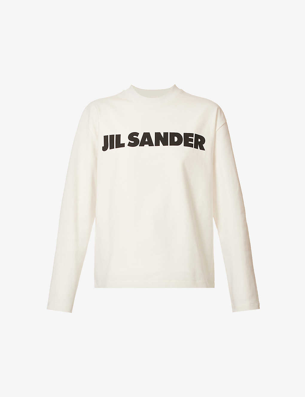 Shop Jil Sander Logo-print Relaxed-fit Cotton-jersey T-shirt In Cream/black