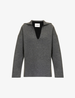 JIL SANDER - V-neck wool and cashmere-blend knitted jumper