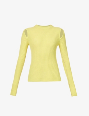 Maria Mcmanus Yellow Tear Drop Sweater In Lemon Ice/ Crema