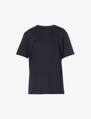 Giorgio Armani Men's Logo Embroidered Cotton T-Shirt