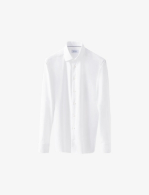 Eton Mens White Cutaway-collar Single-cuff Slim-contemporary-fit Organic-cotton Shirt In White