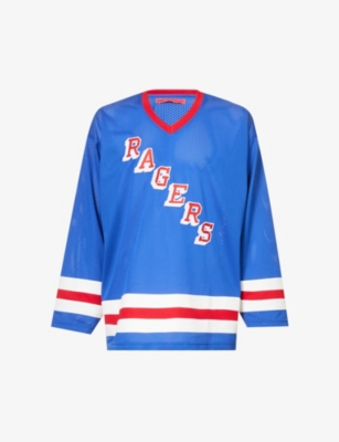 Men's Relaxed New York Rangers Graphic Hockey Jersey Hoodie