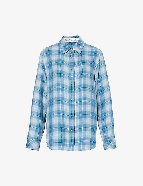 GODS TRUE CASHMERE: Unisex checked regular-fit cashmere shirt