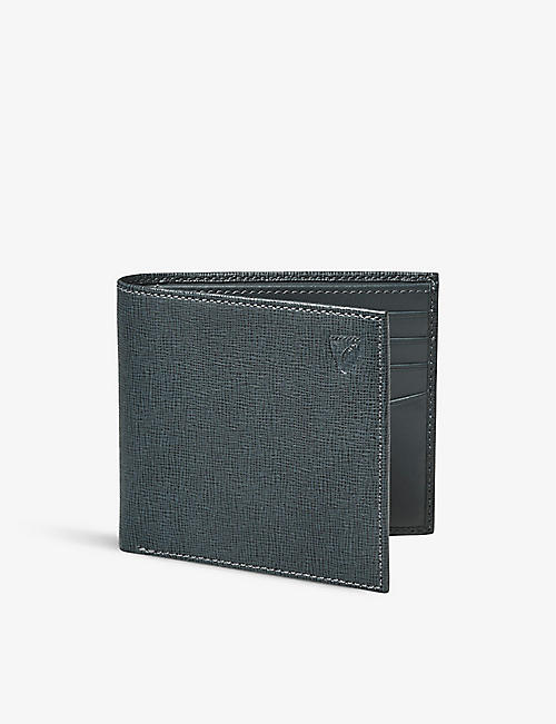 ASPINAL OF LONDON: Bi-fold eight-card saffiano leather wallet