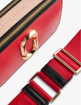 Marc Jacobs Snapshot in red leather and printed strap Dark red ref