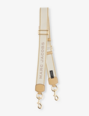 Marc Jacobs Neutral Multi Logo-print Adjustable Woven Strap
