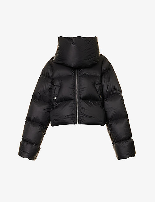 RICK OWENS: Funnel-neck padded shell jacket
