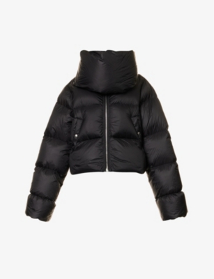 Rick Owens Womens Black Funnel-neck Padded Shell Jacket