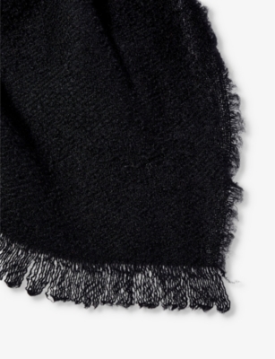 Shop Rick Owens Womens Black Melt Bouclé-textured Wool-blend Scarf