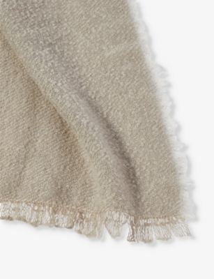 Shop Rick Owens Women's Pearl Melt Bouclé-textured Wool-blend Scarf