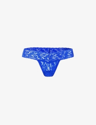 Hanky Panky Womens Blue Solace Signature Low-rise Stretch-lace Thong