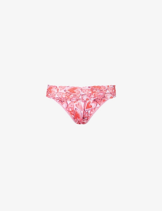 Signature floral-print lace thong
