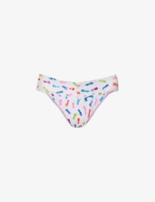 Hanky Panky Signature Floral-print Lace Thong In Pineapple Island