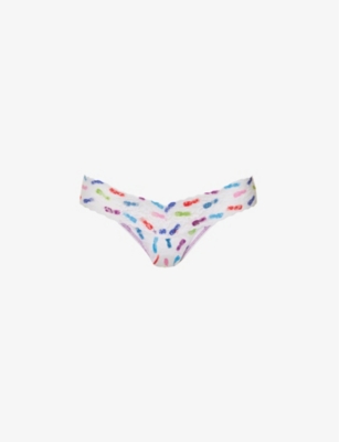 Hanky Panky Signature Lace Original Rise Printed Thong In Pineapple Island
