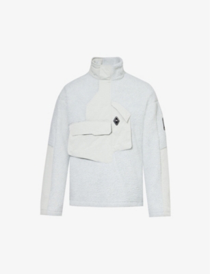 A-cold-wall* A Cold Wall Mens Light Grey Axis Drawstring-hem Woven Sweatshirt