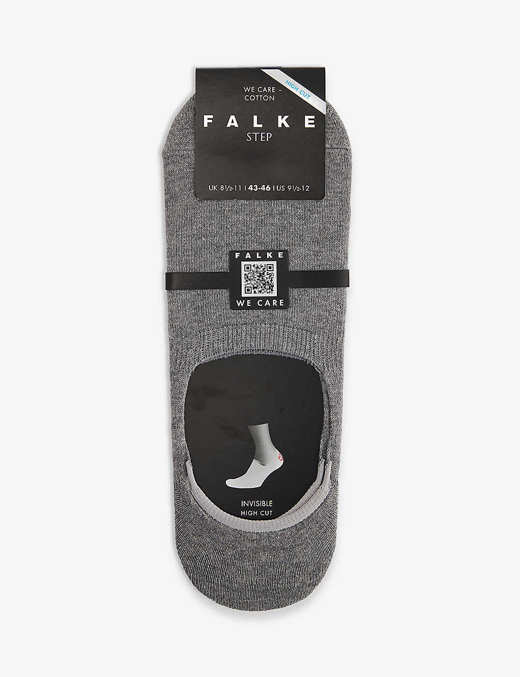 Falke Mens Light Greymel. Step High-cut Low-ankle Cotton-blend Knitted Socks