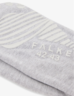Shop Falke Mens Light Grey Mel. Cool Kick Brand-print Woven Socks