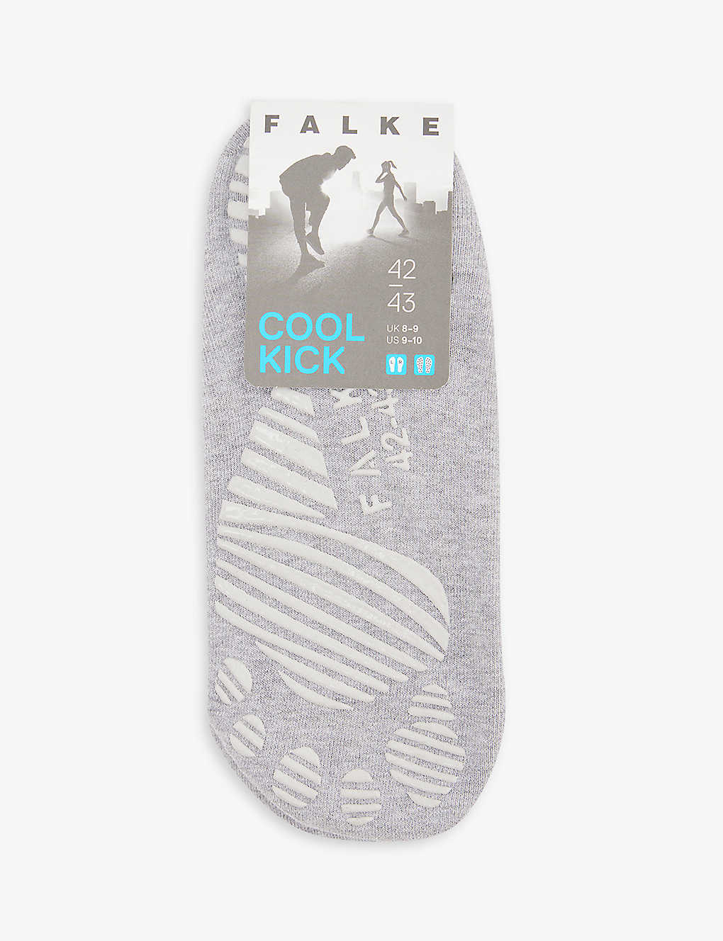 Falke Mens Light Grey Mel. Cool Kick Brand-print Woven Socks