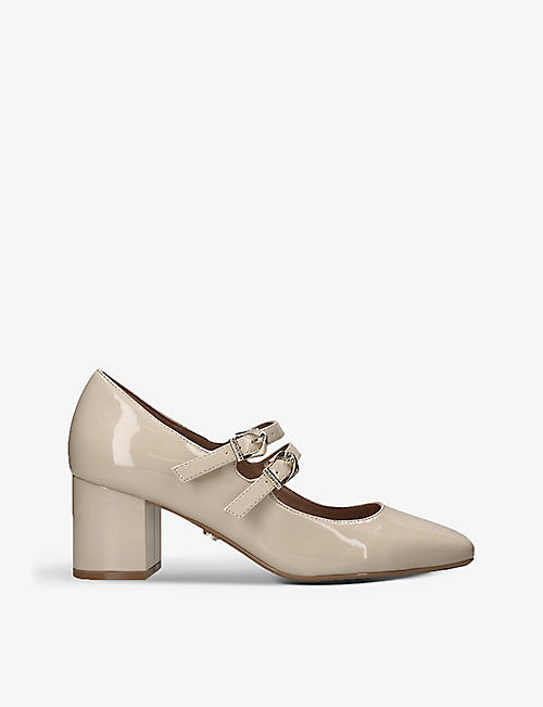 CARVELA: Harper two-strap patent-leather heeled courts