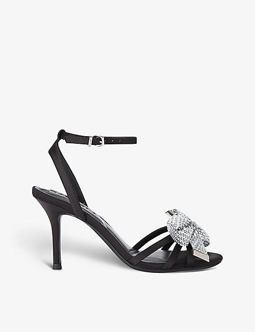 CARVELA: Regal bow-embellished heeled satin sandals