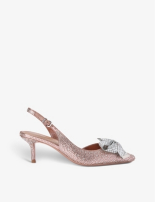 CARVELA: Regal bow-embellished faux-leather heeled sandals