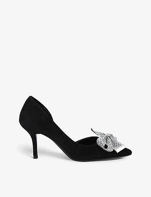 CARVELA: Regal bow-embellished faux-leather heeled court shoes