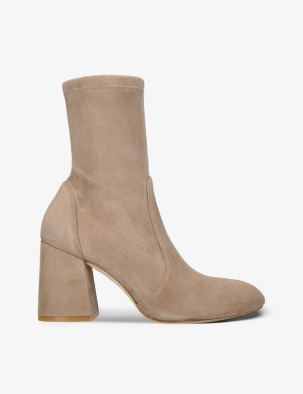 Flareblock suede heeled ankle boots