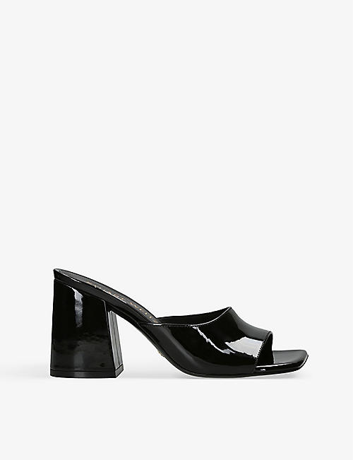STUART WEITZMAN: Fareblock block-heel leather heeled mules
