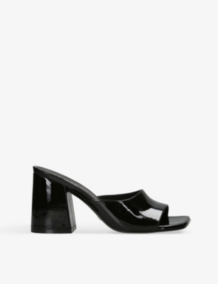 STUART WEITZMAN Fareblock block heel leather heeled mules Selfridges