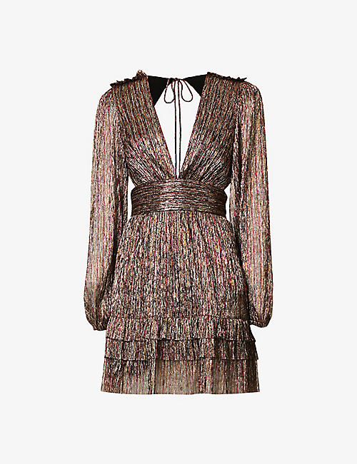 REBECCA VALLANCE: Claude metallic woven mini dress