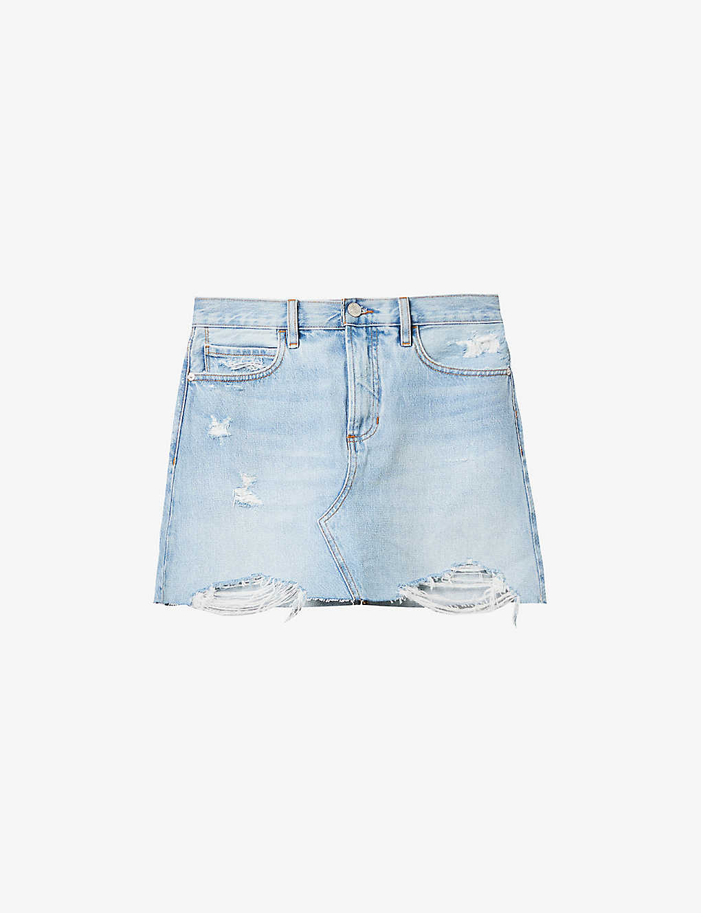 Frame Women's Legacy Baines Le High ‘n' Tight Distressed Recycled Denim-blend Mini Skirt