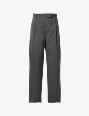 Camilla And Marc Womens Charcoal Marle Orla Straight-leg Mid-rise Stretch-woven Trousers In Charcoal Marle