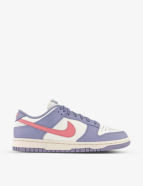 NIKE: Dunk Low perforated leather low-top trainers