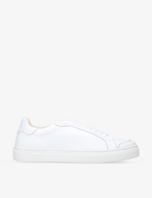 Duke & Dexter Otis Towel-lined Leather Trainers In White