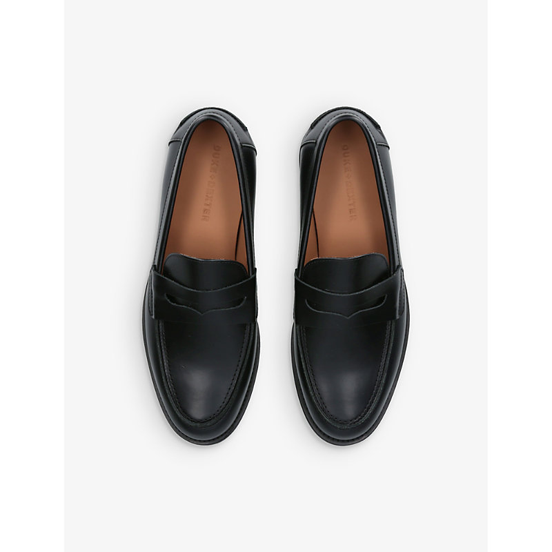 Shop Duke & Dexter Wilde Leather Penny Loafers In Black