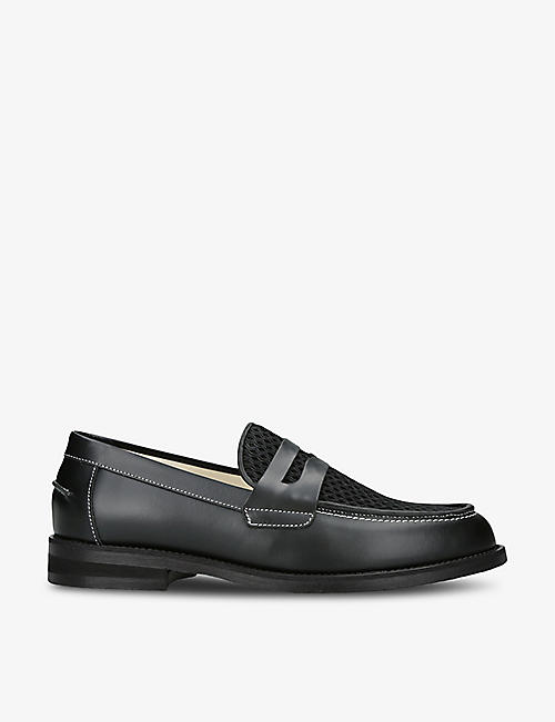 DUKE & DEXTER: Wilde rattan leather and woven loafers
