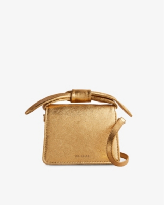 Ted Baker Gold Niasini Bow Detail Metallic Xbody Bag