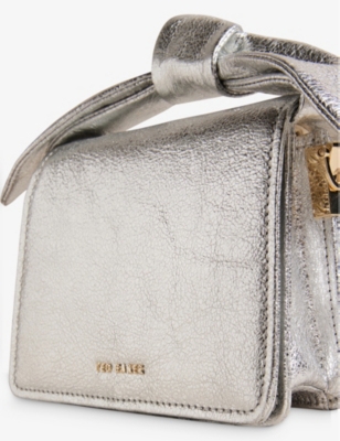 Ted Baker Gold Niasini Bow Detail Metallic Xbody Bag