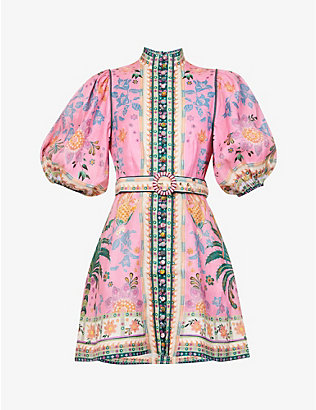 ZIMMERMANN: Ginger floral-print linen mini dress