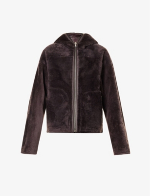 RICK OWENS RICK OWENS MEN'S AMETHYST REVERSIBLE HOODED SHEARLING AND LEATHER JACKET