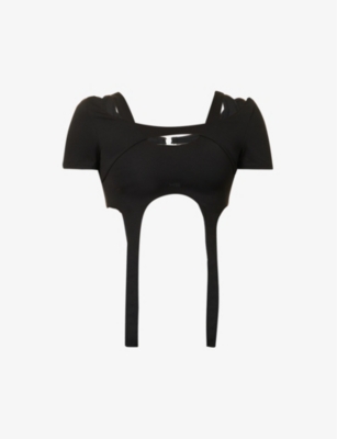 HELIOT EMIL: Hail Harness cut-out stretch-woven top