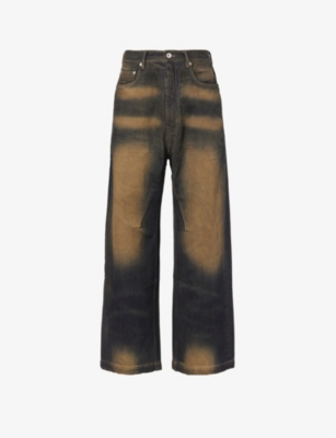 Rick Owens Drkshdw Geth Mud-washed Wide-leg Jeans In Mud