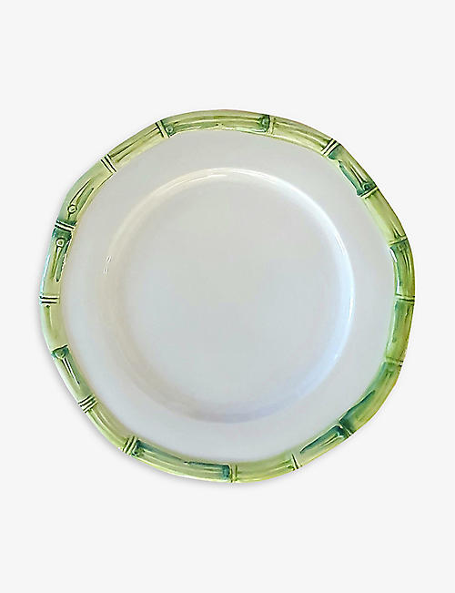LES OTTOMANS: Bamboo hand-painted ceramic salad plate 21cm