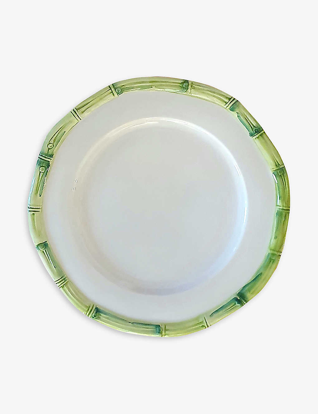 Les Ottomans Green Bamboo Hand-painted Ceramic Salad Plate 21cm