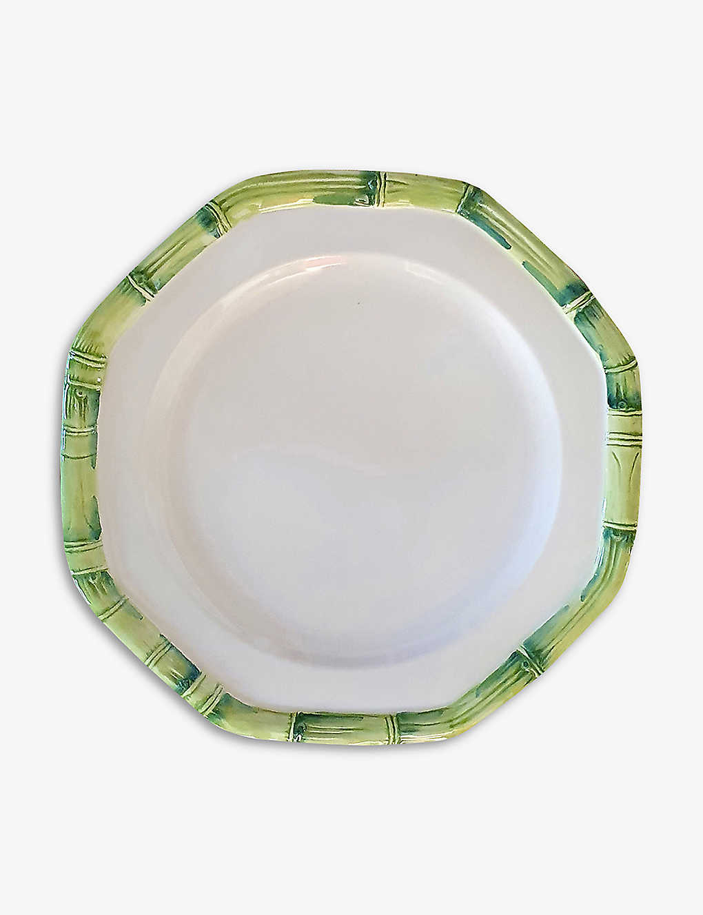Les Ottomans Green Bamboo Hand-painted Ceramic Dinner Plate 27cm