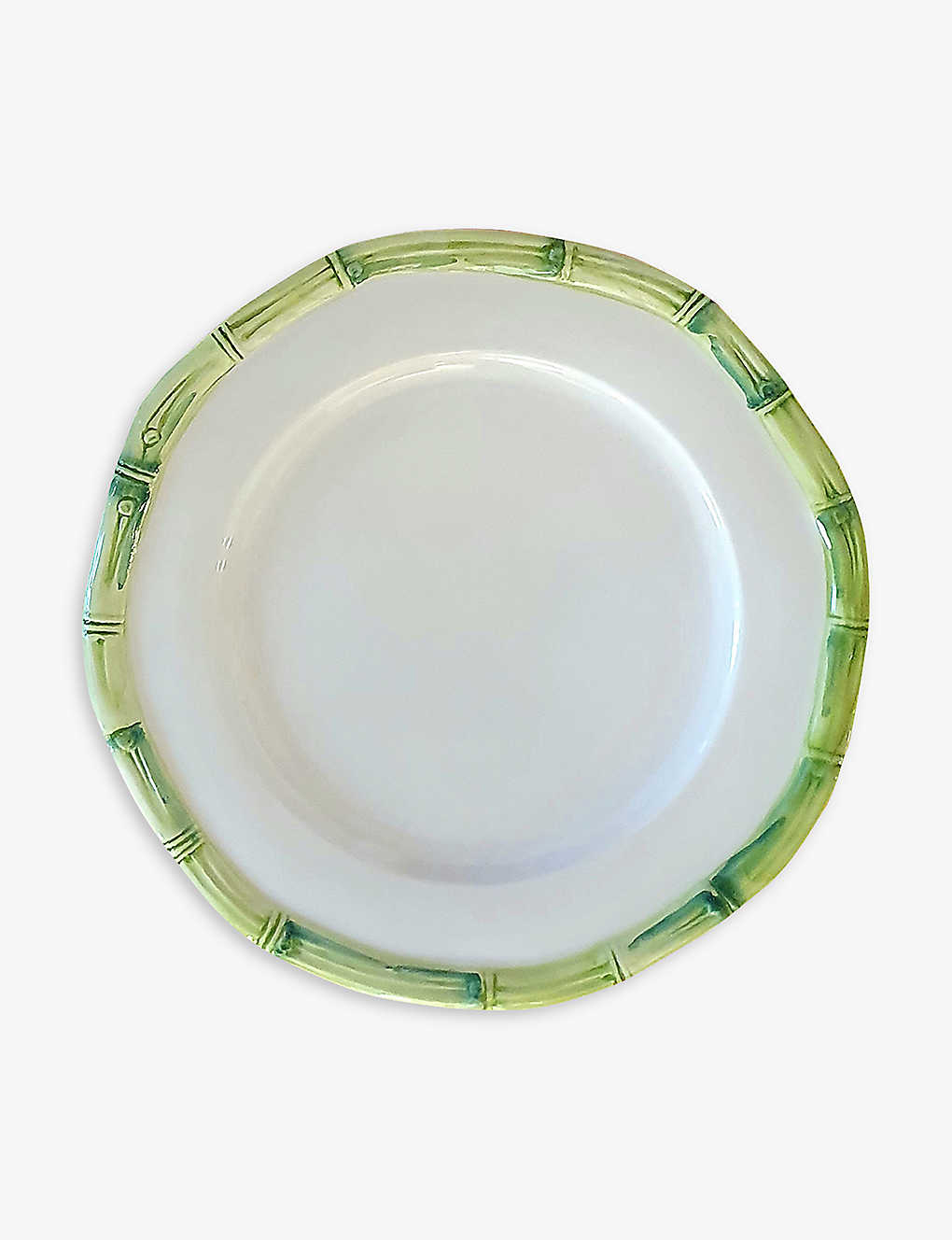 Les Ottomans Green Bamboo Hand-painted Ceramic Charger Plate 32cm