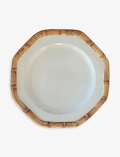 LES OTTOMANS: Bamboo hand-painted ceramic salad plate 21cm