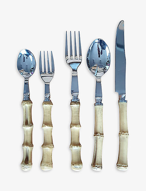 LES OTTOMANS: Bamboo five-piece ceramic cutlery set