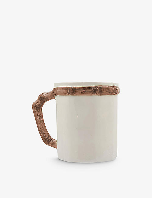 LES OTTOMANS: Bamboo hand-painted ceramic mug 11.4cm